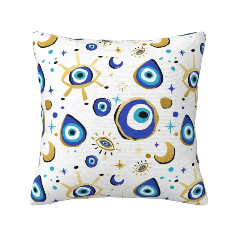 Custom Blue And Gold Evil Eye Square Pillow Case Home Decorative 3D Two Side Hamsa Nazar Amulet Boho Cushion Cover for Car
Custom Blue And Gold Evil Eye Square Pillow Case Home Decorative 3D Two Side Hamsa Nazar Amulet Boho Cushion Cover for Car