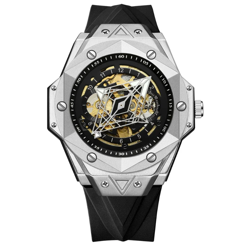 2026 Sports Automatic Mechanical Watch for Men Fashion Stainless Steel Cased Wristwatch with White Silicone Strap Skeleton Dial
2026 Sports Automatic Mechanical Watch for Men Fashion Stainless Steel Cased Wristwatch with White Silicone Strap Skeleton Dial