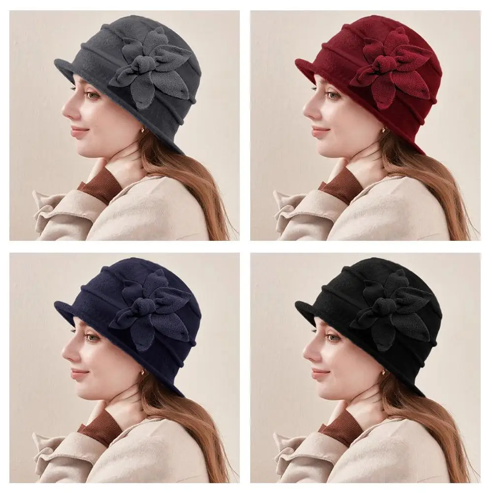 UK Vintage Style Women's Flower Felt Wool Bucket Hat - Elegant Cloche for Ladies Winter Wardrobe K6A0
UK Vintage Style Women's Flower Felt Wool Bucket Hat - Elegant Cloche for Ladies Winter Wardrobe K6A0