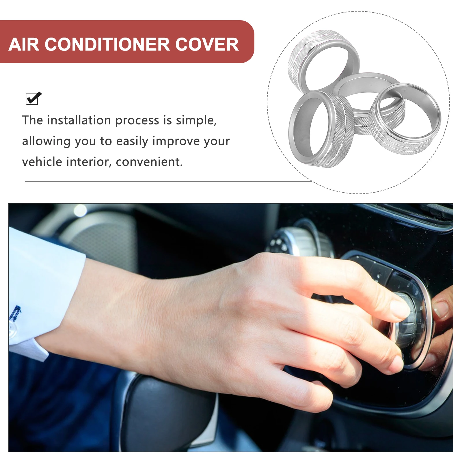 4pcs Air Conditioner Switch Knob Cover Car Interior Button Covers Red Color Easy Installation Protective Aluminum Knob Decor
4pcs Air Conditioner Switch Knob Cover Car Interior Button Covers Red Color Easy Installation Protective Aluminum Knob Decor