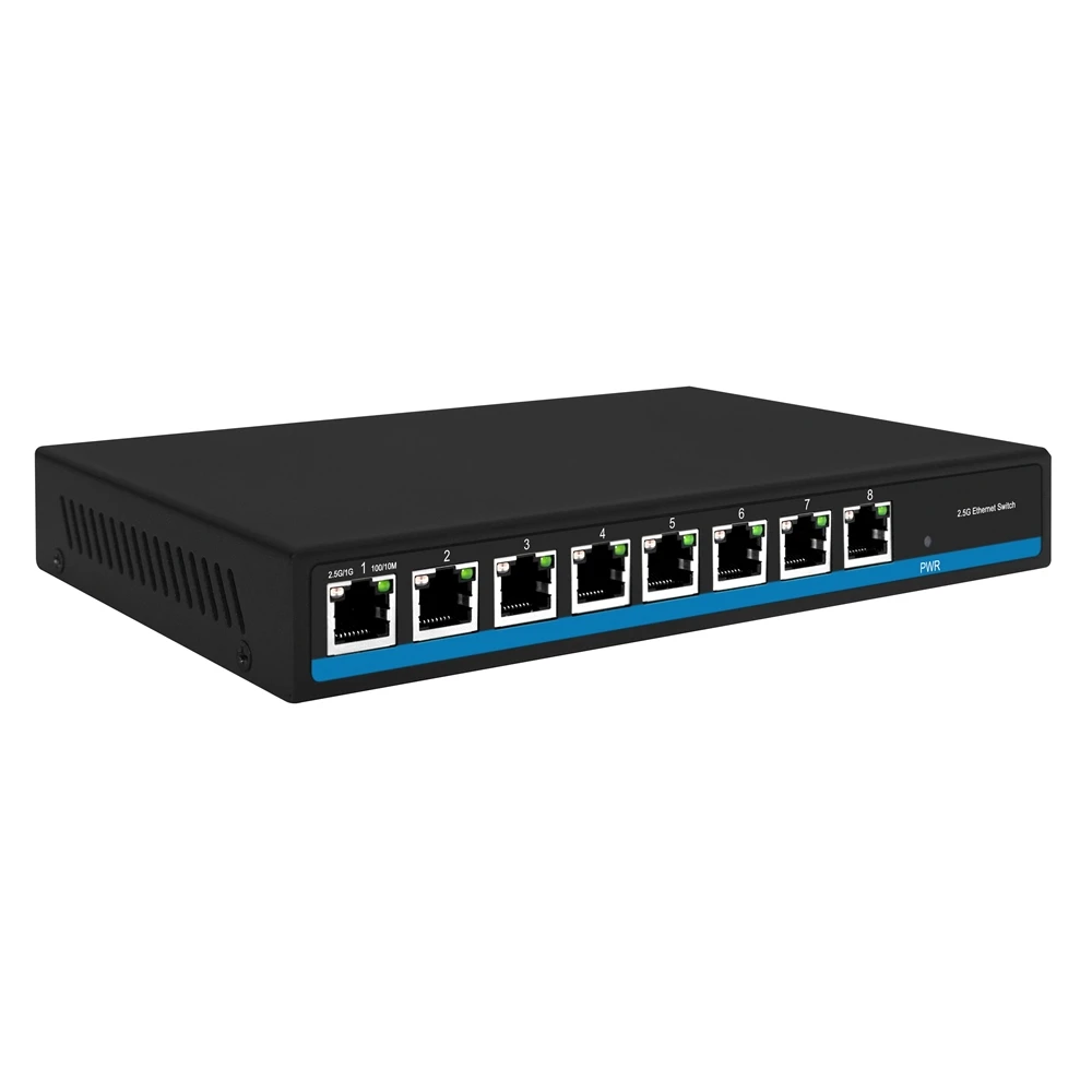 2.5Gb multi-gigabit network hub 12V 160G Bandwidth unmanaged 8-Port 2.5G metal Ethernet switch
2.5Gb multi-gigabit network hub 12V 160G Bandwidth unmanaged 8-Port 2.5G metal Ethernet switch