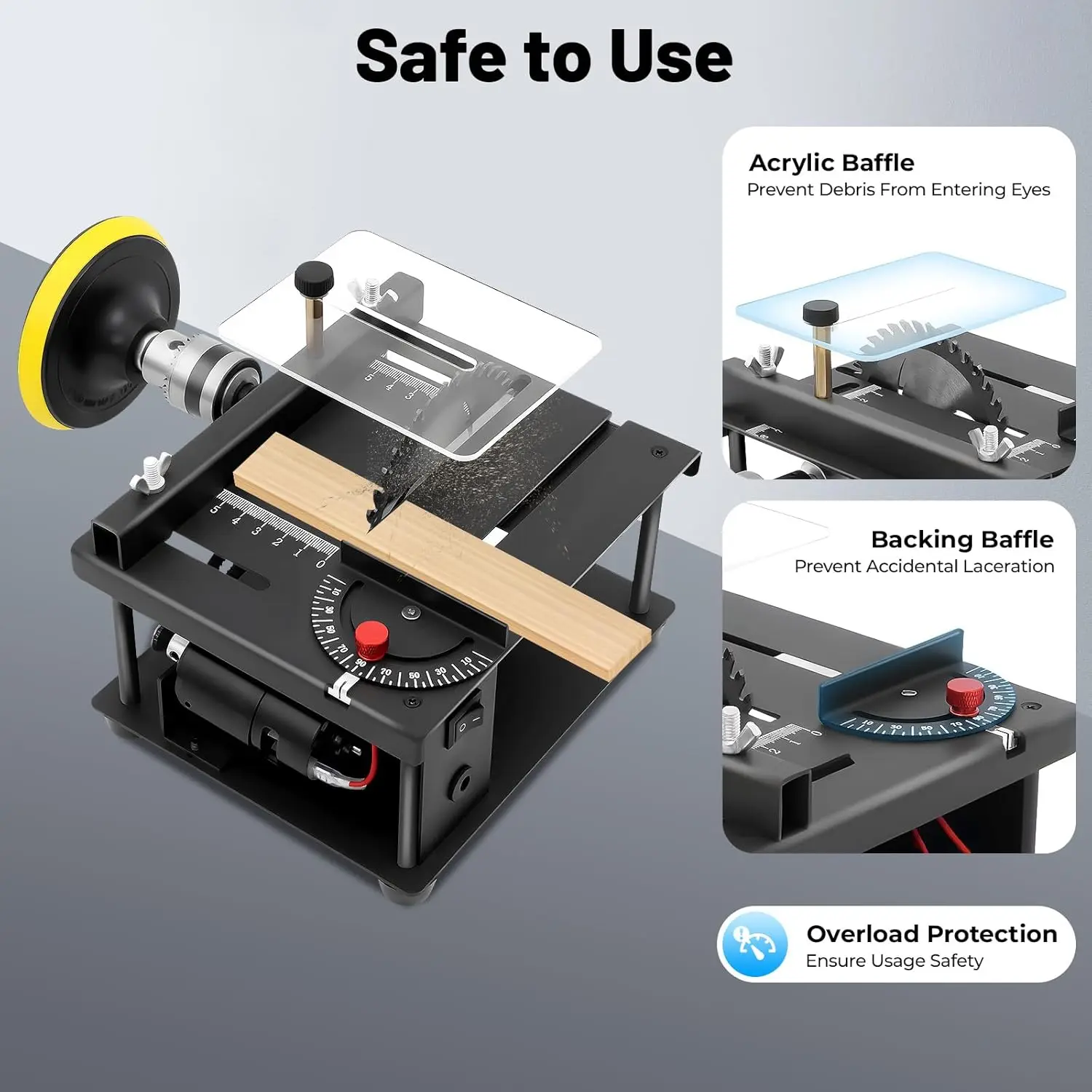 200W Mini Table Saw 0-90° Angle Cutting 1.38" Depth Desktop Precision Cutting Grinding Machine for DIY Model Craft Woodworking
200W Mini Table Saw 0-90° Angle Cutting 1.38" Depth Desktop Precision Cutting Grinding Machine for DIY Model Craft Woodworking