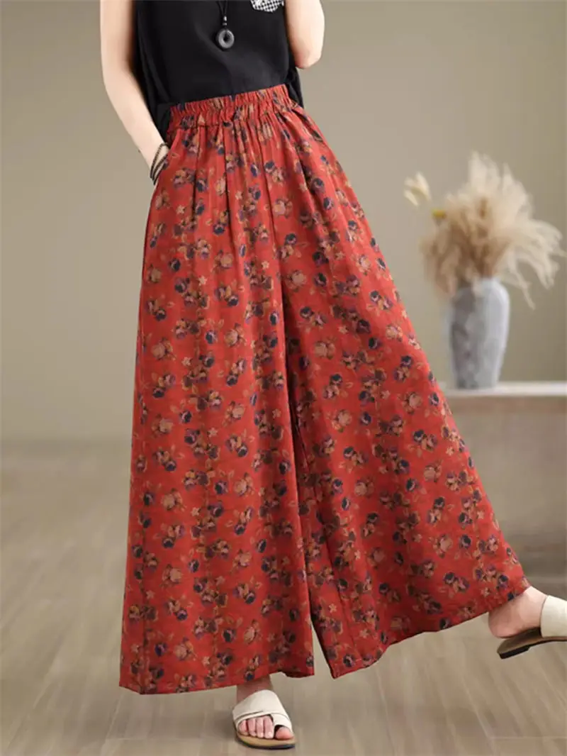 Floral Loose Wide Leg Pants Woman 2024 Summer Elastic High Waisted Retro Fashionable Casual Cropped Trousers K1413
Floral Loose Wide Leg Pants Woman 2024 Summer Elastic High Waisted Retro Fashionable Casual Cropped Trousers K1413