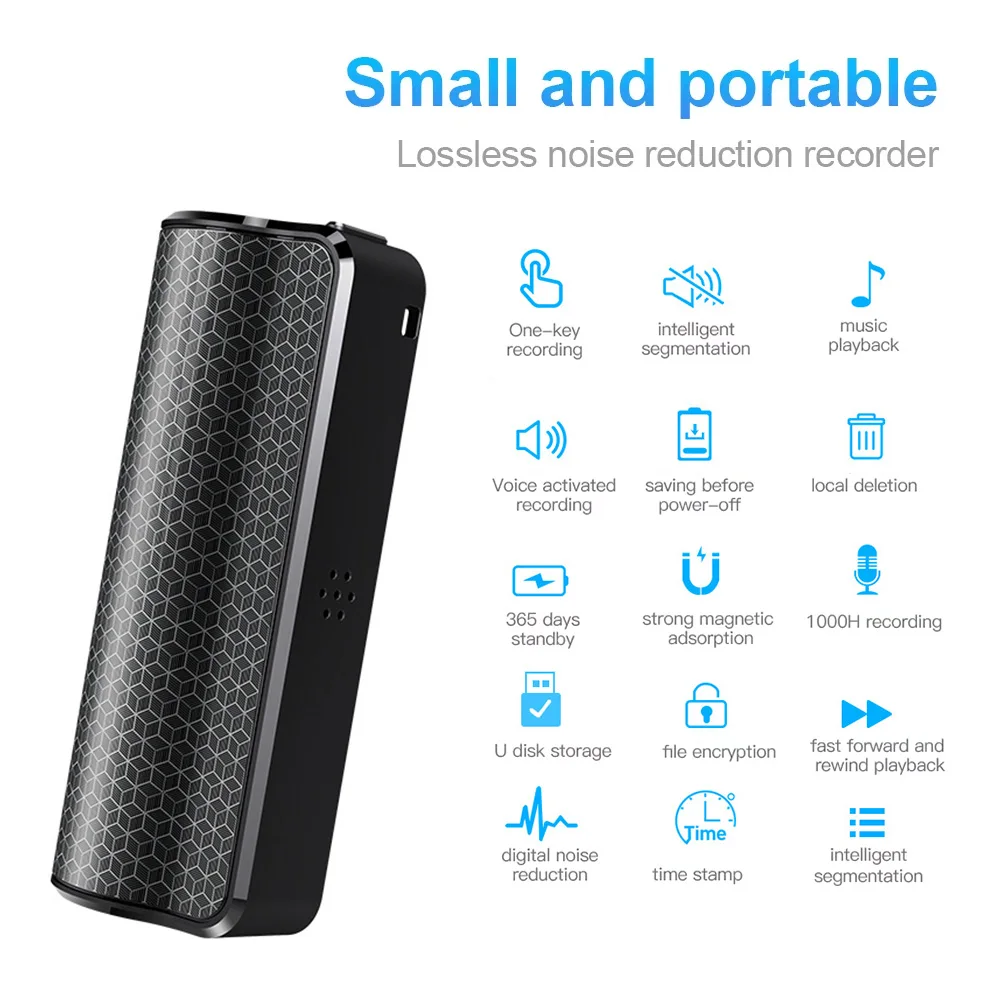 Digital Voice Recorder 8/16/32/128GB 40Days Continuous Recording Long Standby Time for Meetings/Interviews/Classroom
Digital Voice Recorder 8/16/32/128GB 40Days Continuous Recording Long Standby Time for Meetings/Interviews/Classroom