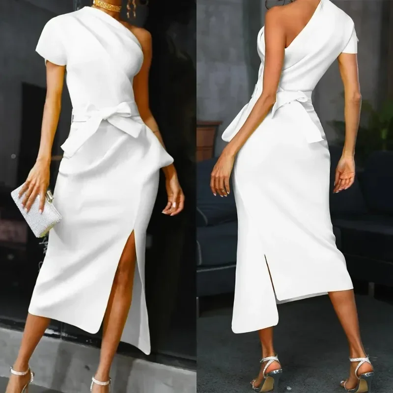 Asymmetrical Party Dress Sexy One Shoulder Ruched Dresses Formal Bodycon Women Elegant Solid Black Yellow Cocktail Midi Vestidos
Asymmetrical Party Dress Sexy One Shoulder Ruched Dresses Formal Bodycon Women Elegant Solid Black Yellow Cocktail Midi Vestidos