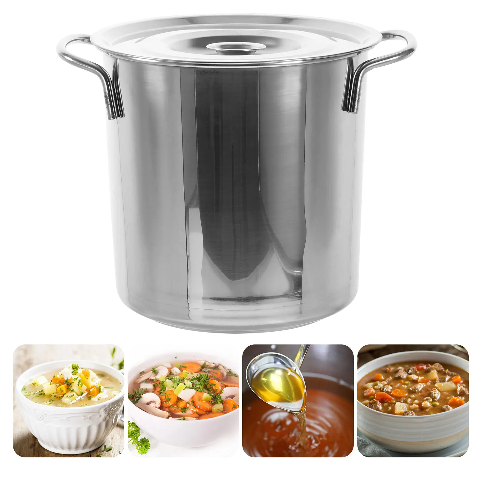 1pc Stainless Steel Large Capacity Stockpot Brine Bucket Soup Pot For Stewing Porridge Silver Flat Thick Bottom
1pc Stainless Steel Large Capacity Stockpot Brine Bucket Soup Pot For Stewing Porridge Silver Flat Thick Bottom