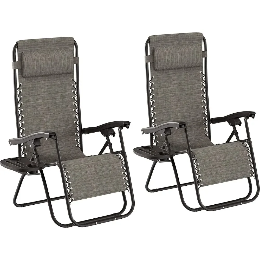 Folding Chair Gray Zero Chairs-Set of 2 Folding Anti-Gravity Recliners-Side Table Cup Holder & Pillow-for Outdoor Lounging Beach
Folding Chair Gray Zero Chairs-Set of 2 Folding Anti-Gravity Recliners-Side Table Cup Holder & Pillow-for Outdoor Lounging Beach