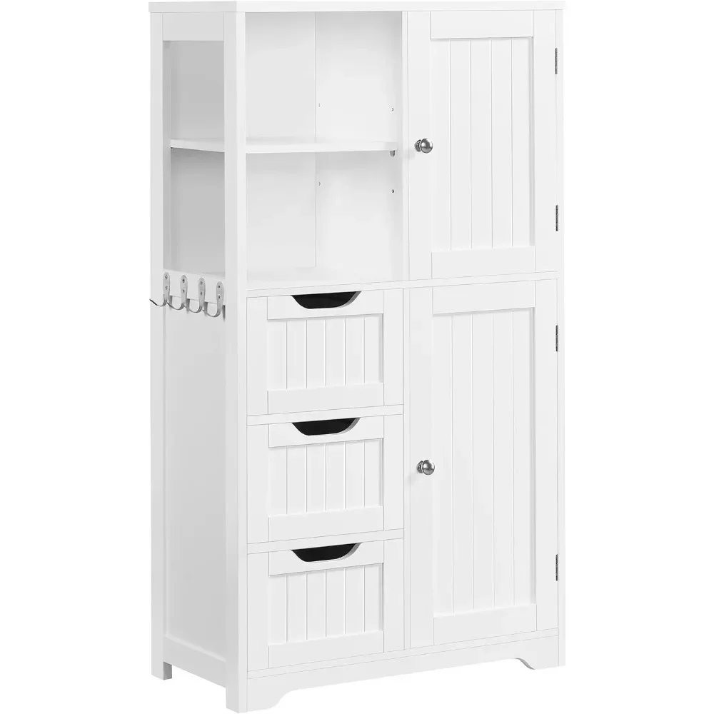Bathroom Floor Cabinet 42″, Freestanding Storage Cabinet with 3 Drawers, 2 Open Shelves and 2 Doors, Wooden Storage
Bathroom Floor Cabinet 42″, Freestanding Storage Cabinet with 3 Drawers, 2 Open Shelves and 2 Doors, Wooden Storage