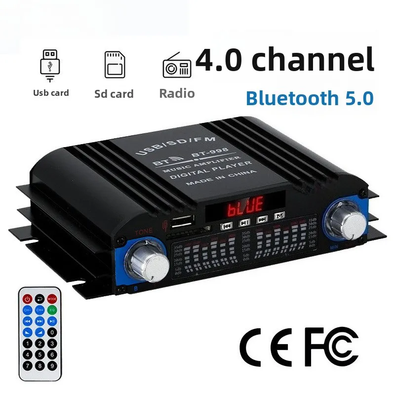 Hot-selling four-channel Bluetooth 12V car home power amplifier, material aluminum alloy
Hot-selling four-channel Bluetooth 12V car home power amplifier, material aluminum alloy
