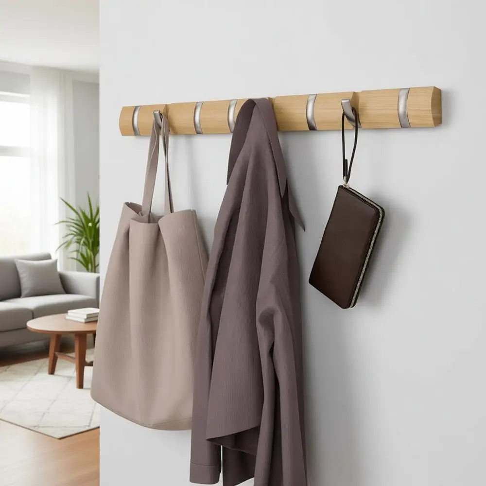 Настенная вешалка с 8 крючками — компактное решение для хранения шляп, сумок, для прихожей, кладовой, ванной, спальни — натуральный цвет/никель
Настенная вешалка с 8 крючками — компактное решение для хранения шляп, сумок, для прихожей, кладовой, ванной, спальни — натуральный цвет/никель