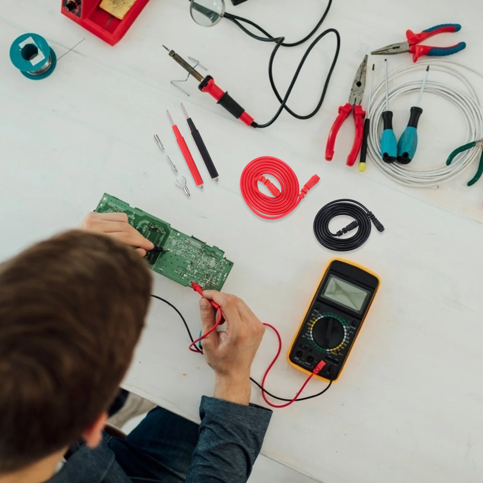 1 Set Pvc Insulated Multimeter Test Leads Kit Replaceable Probes Alligator Clips Test Hooks Back Probe Pins For Electronics
1 Set Pvc Insulated Multimeter Test Leads Kit Replaceable Probes Alligator Clips Test Hooks Back Probe Pins For Electronics