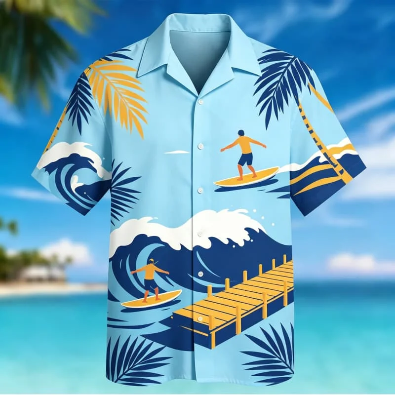 Men's Hawaiian Tropical Scene Vacation Short Sleeved shirt, For Summer dressing, Casual activities, And Versatile Beach Style
Men's Hawaiian Tropical Scene Vacation Short Sleeved shirt, For Summer dressing, Casual activities, And Versatile Beach Style