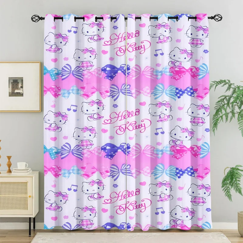 2Pcs Cute Hello Kitty Printed Curtains, Pink Blue Bow Music Note Window Drapes, Kids Bedroom Living Room Decor
2Pcs Cute Hello Kitty Printed Curtains, Pink Blue Bow Music Note Window Drapes, Kids Bedroom Living Room Decor
