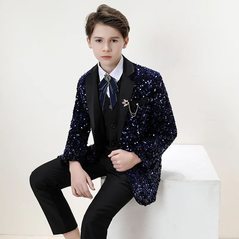 Sequin Children Boys Wedding Suit 2-14 Years Teen Boys Suit Set Boys Suit Outfits Set Children Host Performance Costume Set
Sequin Children Boys Wedding Suit 2-14 Years Teen Boys Suit Set Boys Suit Outfits Set Children Host Performance Costume Set