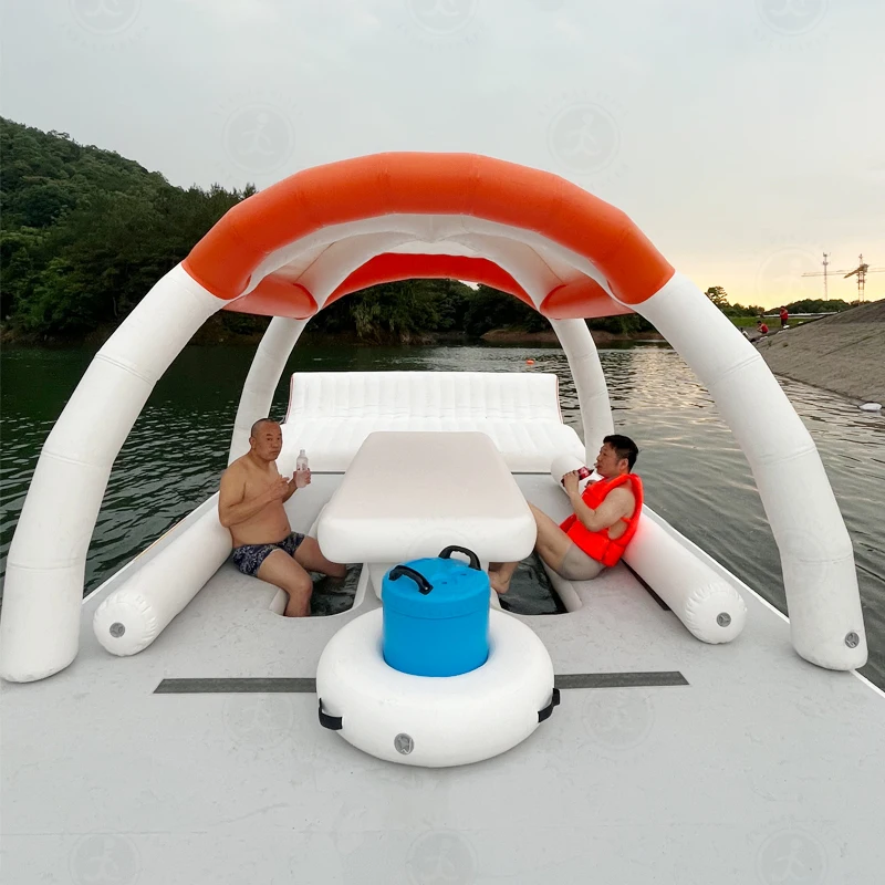Large Floating Inflatable Water Leisure Floating Tent Platform Island Summer Water Entertainment Equipment With Table and Chairs
Large Floating Inflatable Water Leisure Floating Tent Platform Island Summer Water Entertainment Equipment With Table and Chairs