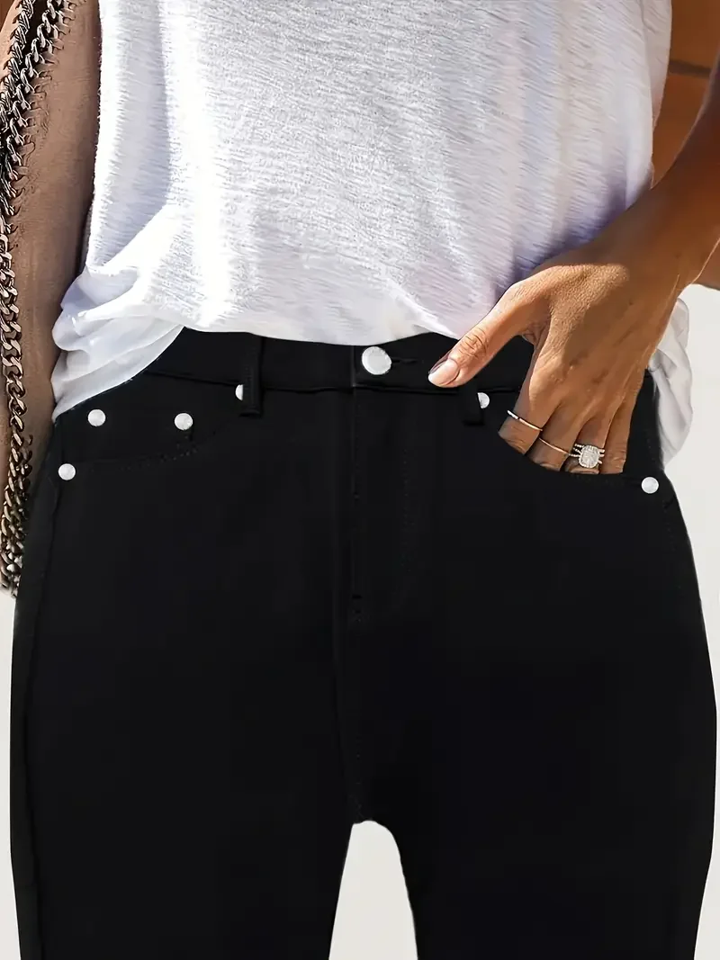 Black Women's Slim-Fit, Hip-Lifting, Stretchy Jeans, Casual and Comfortable, Elastic Waistband, Shaping, Tight-Fitting Pencil Pants
Black Women's Slim-Fit, Hip-Lifting, Stretchy Jeans, Casual and Comfortable, Elastic Waistband, Shaping, Tight-Fitting Pencil Pants