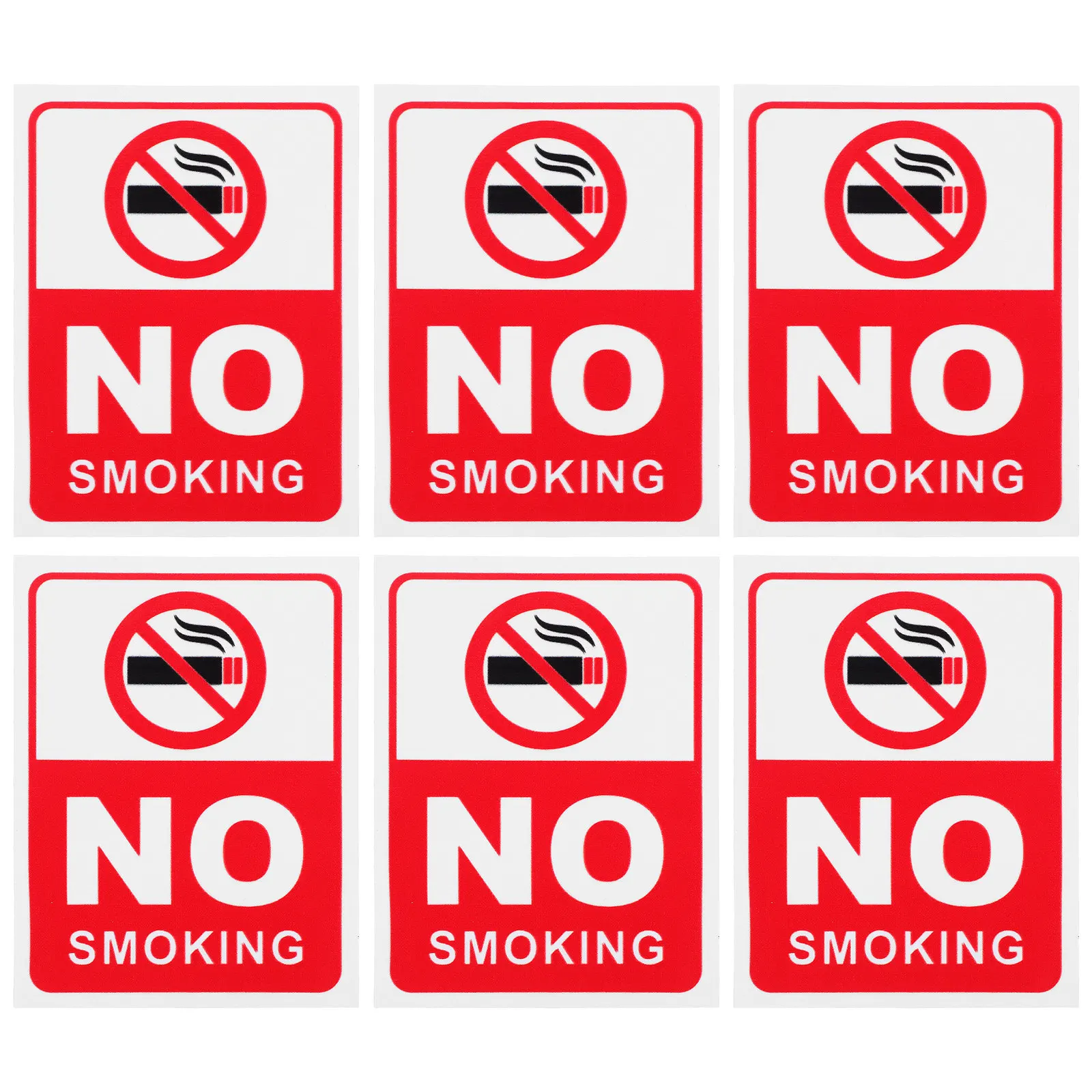 6Pcs No Smoking Signs Plastic Fire Safety Warning Notice for Office Hotel Restaurant Public Places No Smoking Symbol Sticker
6Pcs No Smoking Signs Plastic Fire Safety Warning Notice for Office Hotel Restaurant Public Places No Smoking Symbol Sticker