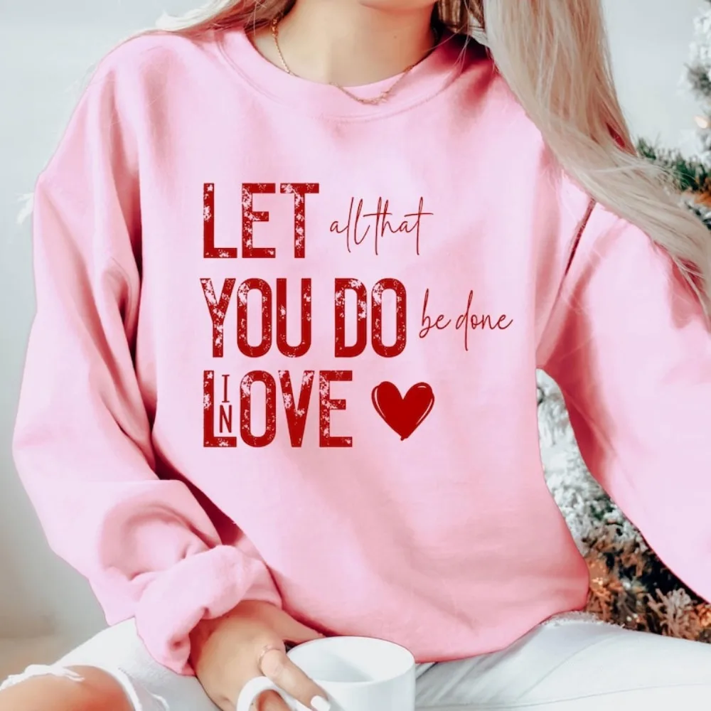 Let All That You Do Be Done in Love Shirt Valentine Couple Shirt Cute Valentine Day Shirt O-neck Short-sleeve Cotton Unisex Tops
Let All That You Do Be Done in Love Shirt Valentine Couple Shirt Cute Valentine Day Shirt O-neck Short-sleeve Cotton Unisex Tops