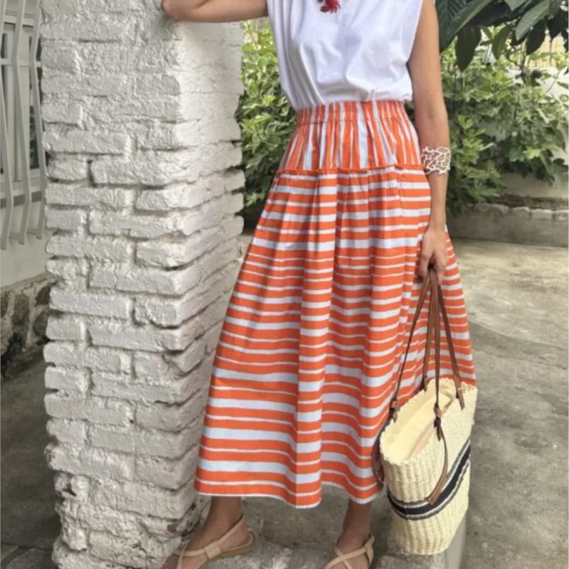 Classic Model Stripe Print Long Skirts For Woman Boho High Waist A-line Casual Vacation Plaid Skirt Y2k Faldas Tendencia 2025
Classic Model Stripe Print Long Skirts For Woman Boho High Waist A-line Casual Vacation Plaid Skirt Y2k Faldas Tendencia 2025