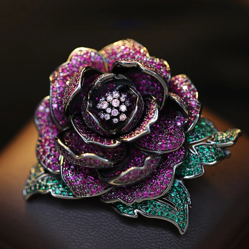 2025 Sparking Micro Inlaid Zircon Red Corundum Luxurious Rose Peony Flower Brooches for Women Coat Suit Accessories Pins Corsage
2025 Sparking Micro Inlaid Zircon Red Corundum Luxurious Rose Peony Flower Brooches for Women Coat Suit Accessories Pins Corsage