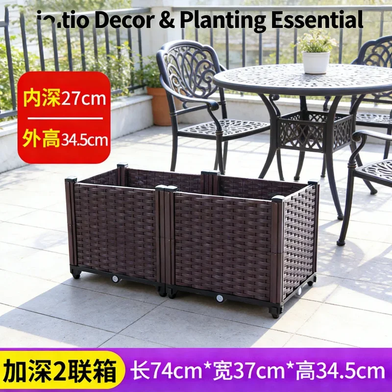 2-уровневая утолщенная коробка для цветов 74x37x34 см, уличная садовая кровать для выращивания овощей, толстый пластиковый контейнер для цветов для балкона
2-уровневая утолщенная коробка для цветов 74x37x34 см, уличная садовая кровать для выращивания овощей, толстый пластиковый контейнер для цветов для балкона