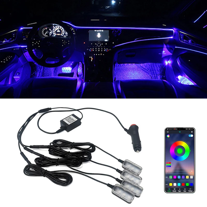 RGB Car Decoration Automotive Interior Atmosphere Foot Floor Lights LED Ambient Lamp Decorative Lighting APP Music Voice Control
RGB Car Decoration Automotive Interior Atmosphere Foot Floor Lights LED Ambient Lamp Decorative Lighting APP Music Voice Control