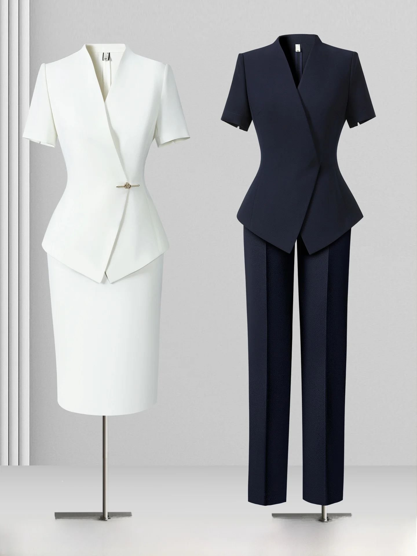 Summer Thin Suit Set for Women Professional Elegant Fashionable Hotel Front Desk Work Uniform Jewelry Store Workwear
Summer Thin Suit Set for Women Professional Elegant Fashionable Hotel Front Desk Work Uniform Jewelry Store Workwear