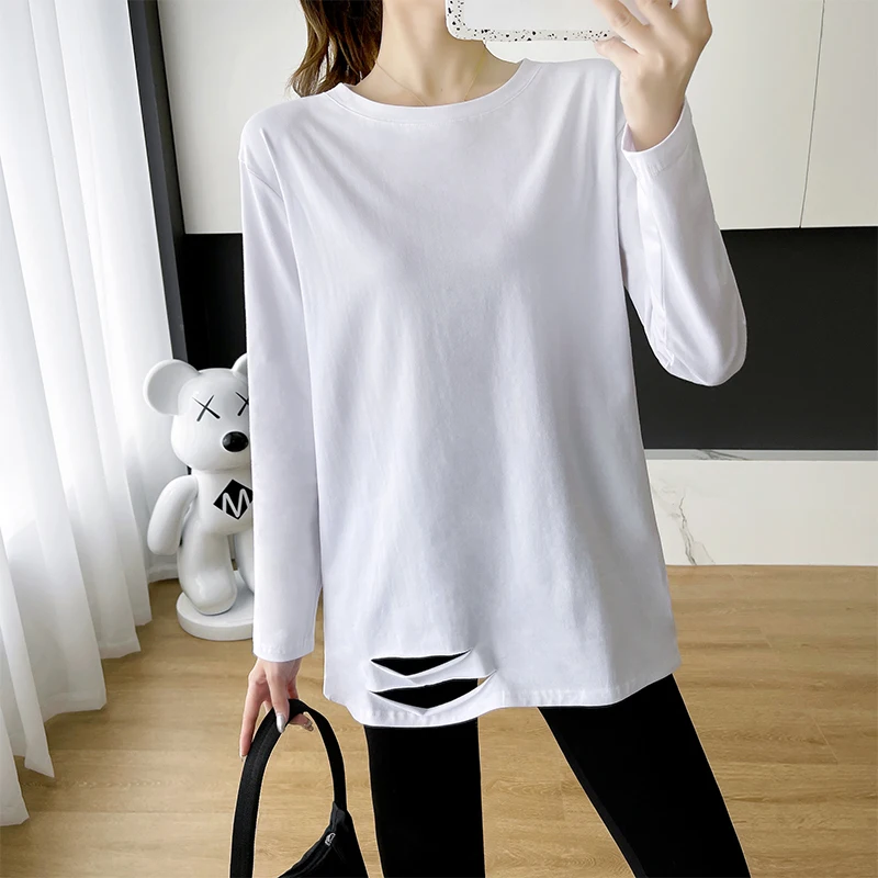 Cotton Long-Sleeved Layered T-Shirt Loose-Fit Round Neck Mid-Length Base Layer Women's Innerwear Soft & Breathable Lace-Up Desig
Cotton Long-Sleeved Layered T-Shirt Loose-Fit Round Neck Mid-Length Base Layer Women's Innerwear Soft & Breathable Lace-Up Desig