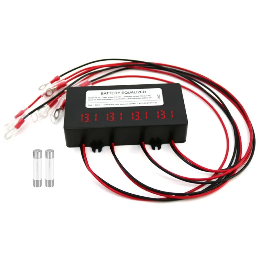 48V Battery Voltage Balancer 4 x 12V Equalizer with LED Display for 24V 36V 48V Gel AGM Flood Lead Acid Lithium Battery HC02 Ba
48V Battery Voltage Balancer 4 x 12V Equalizer with LED Display for 24V 36V 48V Gel AGM Flood Lead Acid Lithium Battery HC02 Ba
