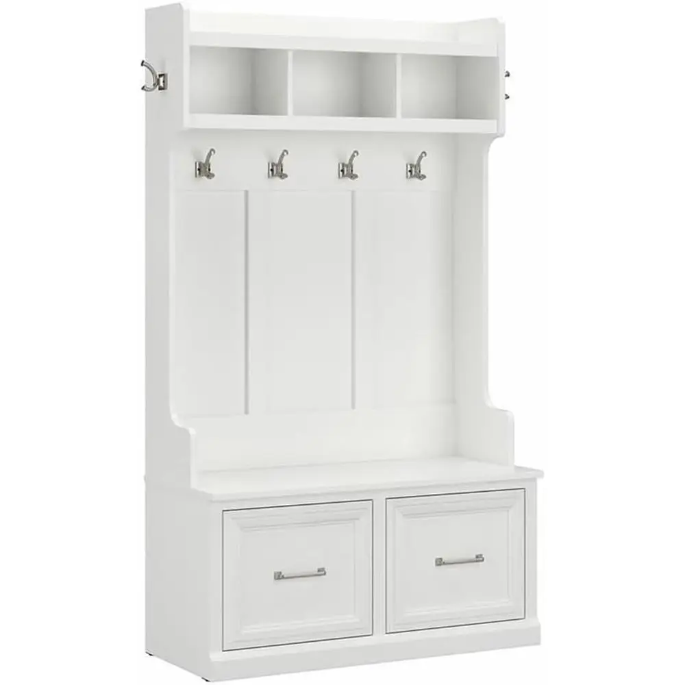 Woodland 40W Hall Tree with Shoe Storage Bench, White Ash Finish | Mudroom, Entryway Organizer
Woodland 40W Hall Tree with Shoe Storage Bench, White Ash Finish | Mudroom, Entryway Organizer