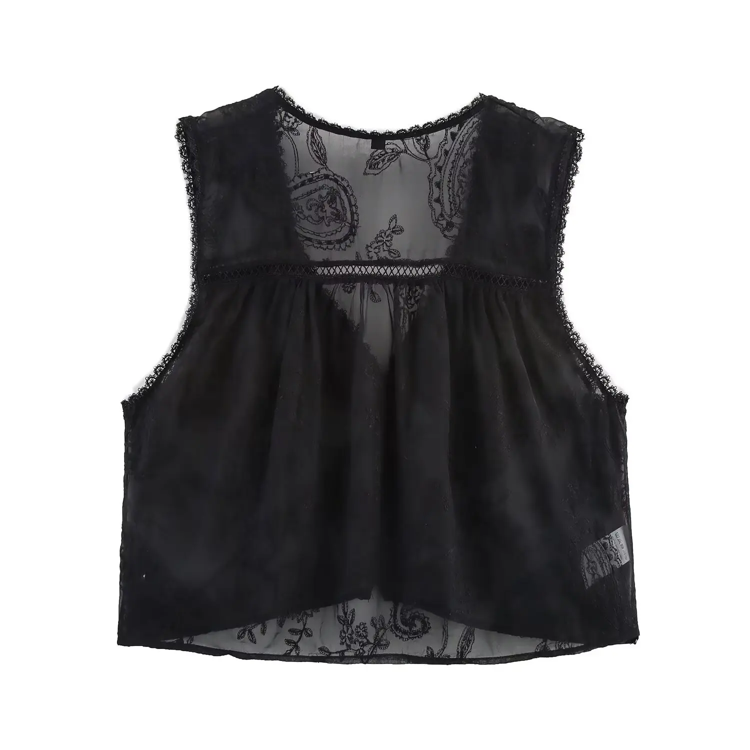 Womens New Fashion Lace Embroidery Decoration Casual V Neck Button Shirt Vintage Sleeveless Blouse Chic Tops
Womens New Fashion Lace Embroidery Decoration Casual V Neck Button Shirt Vintage Sleeveless Blouse Chic Tops