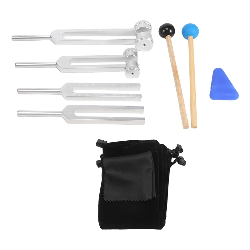 4 Pack Tuning Fork Set(128 Hz,256 Hz,512 Hz,528 Hz)with Tuning Fork Hammer for Sound Sound Vibration Tools
4 Pack Tuning Fork Set(128 Hz,256 Hz,512 Hz,528 Hz)with Tuning Fork Hammer for Sound Sound Vibration Tools