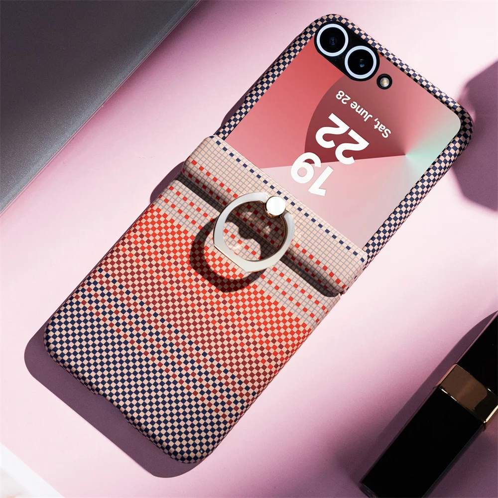With Film Carbon Fiber Leather Ring Stand Phone Case for Samsung Galaxy Z Flip 7 6 5 Flip7 FE for Magsafe Magnetic Back Cover
With Film Carbon Fiber Leather Ring Stand Phone Case for Samsung Galaxy Z Flip 7 6 5 Flip7 FE for Magsafe Magnetic Back Cover