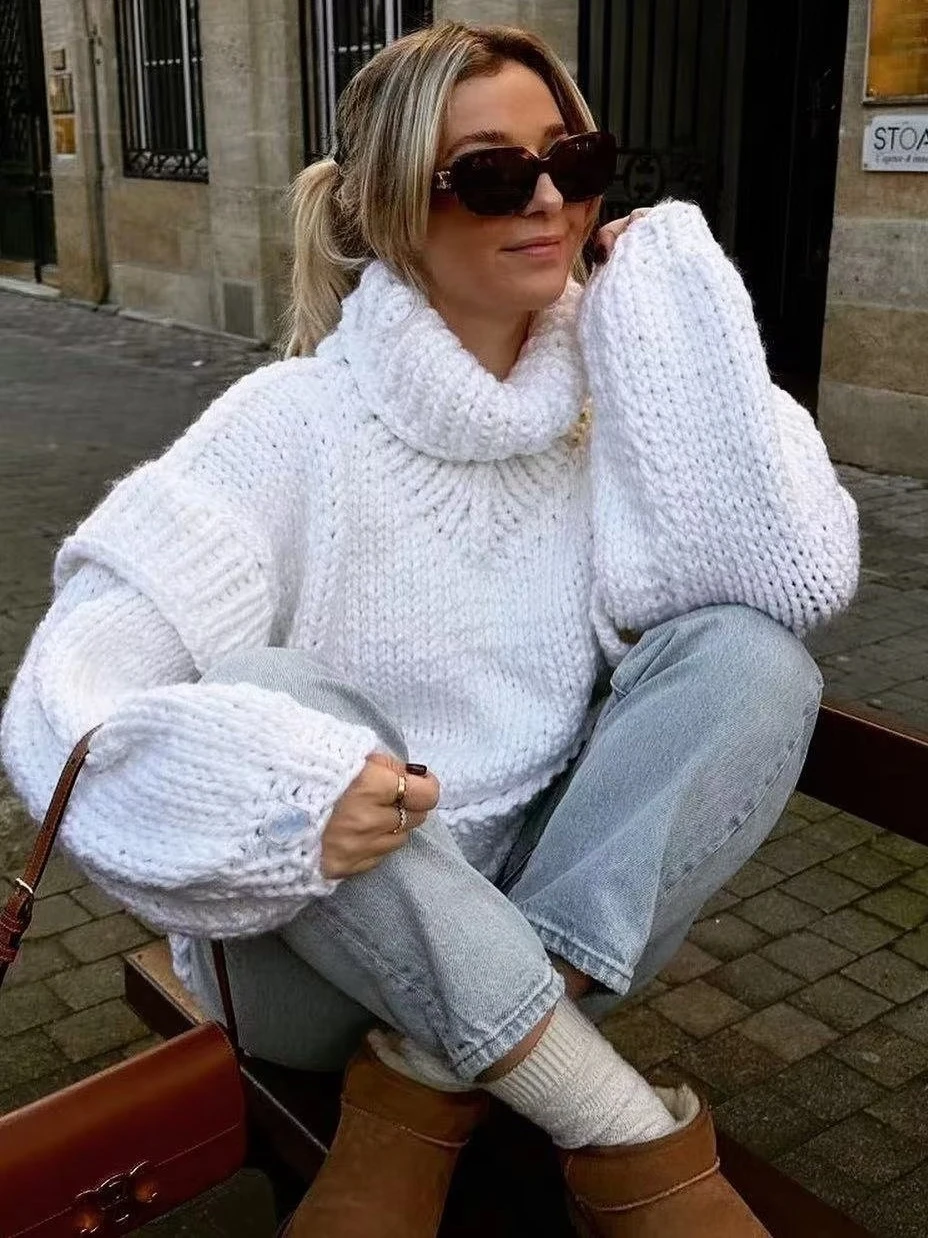 Women Oversized Knitted Sweater Pullover Autumn Winter New Women Korean Fashion Loose Long Sleeve Turtleneck Sweater Female Tops
Women Oversized Knitted Sweater Pullover Autumn Winter New Women Korean Fashion Loose Long Sleeve Turtleneck Sweater Female Tops