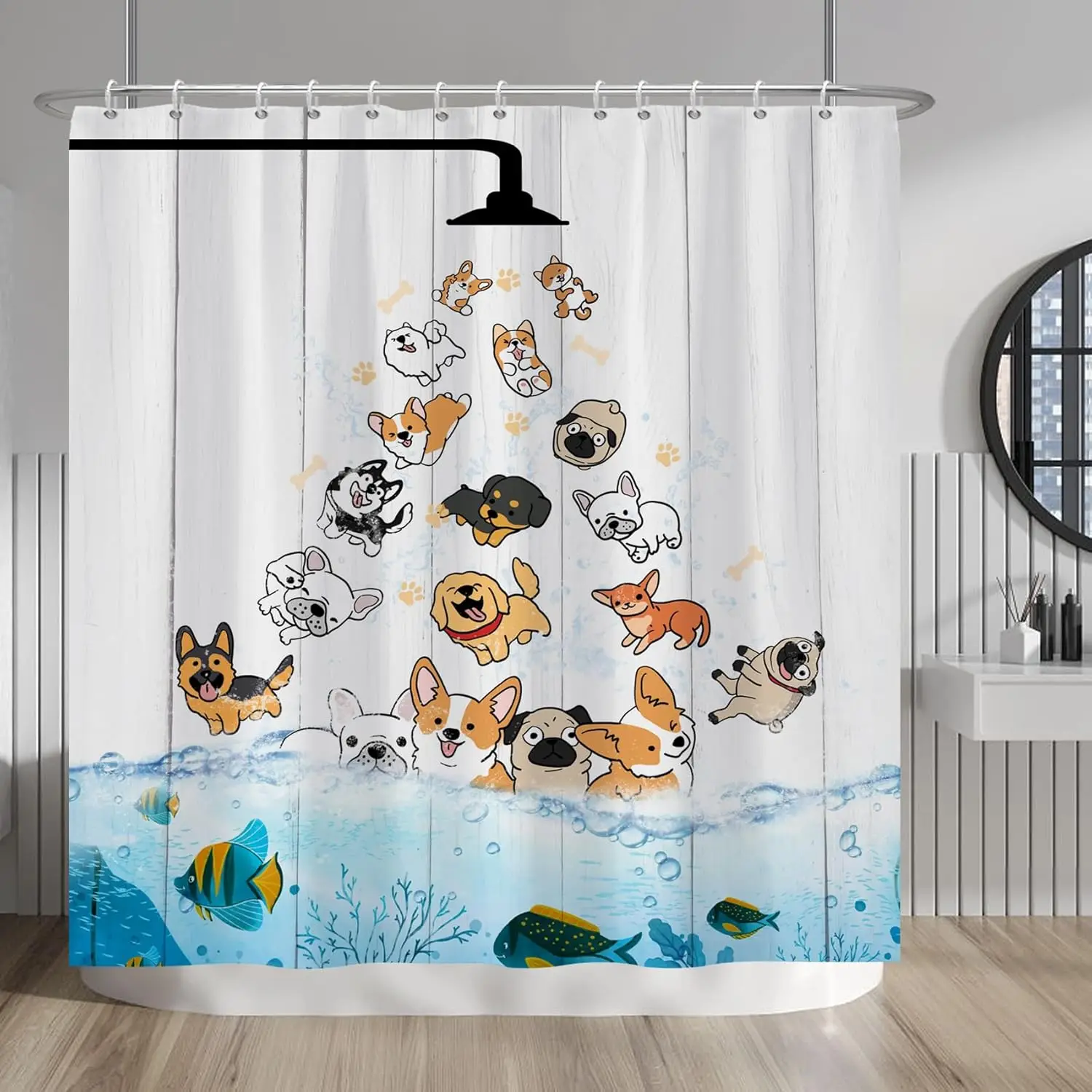 Cartoon Dog Shower Curtain Cute Puppy Bath Time Bathroom Decor Funny Animal Bath Curtain for Kids Room Decoration
Cartoon Dog Shower Curtain Cute Puppy Bath Time Bathroom Decor Funny Animal Bath Curtain for Kids Room Decoration