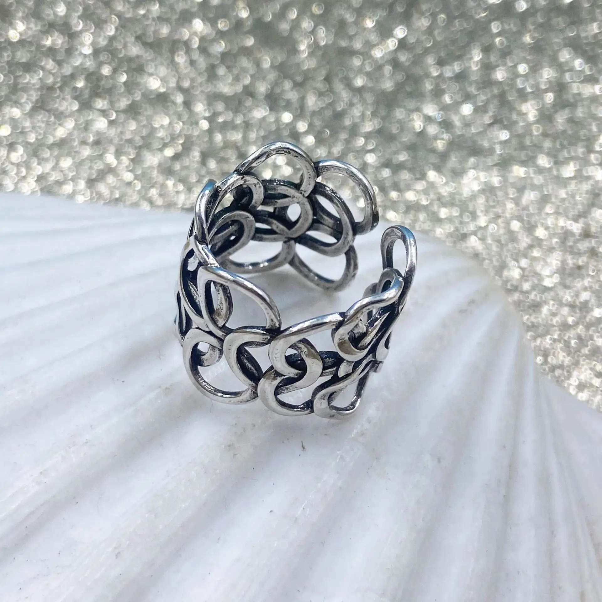 925 Sterling Silver Wide Adjustable Rings For Women Couple Aesthetic Party Luxury Jewelry Chrome Jewellery Prevent Allergy
925 Sterling Silver Wide Adjustable Rings For Women Couple Aesthetic Party Luxury Jewelry Chrome Jewellery Prevent Allergy