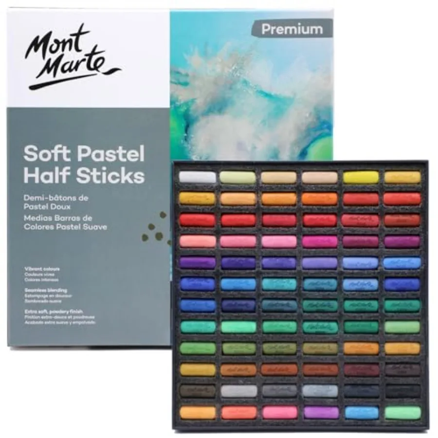 Soft Pastel Half Sticks 72pc, Pastels Art Supplies, Artist Quality Pastels, Extra Soft and Smooth Texture, Ideal for Profession
Soft Pastel Half Sticks 72pc, Pastels Art Supplies, Artist Quality Pastels, Extra Soft and Smooth Texture, Ideal for Profession
