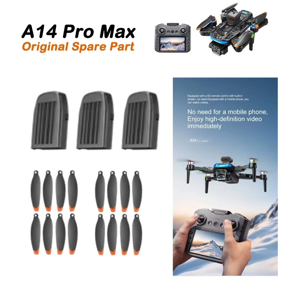 A14 Pro Max Drone Original Spare Part A14PRO MAX Battery / Propeller Blade Maple Leaf Part Accessory
A14 Pro Max Drone Original Spare Part A14PRO MAX Battery / Propeller Blade Maple Leaf Part Accessory