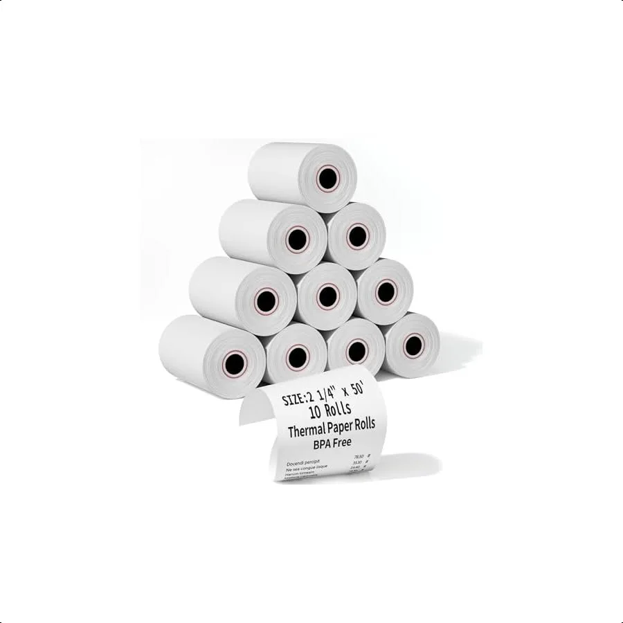 10 Rolls 2 1 4" x 50' Thermal Receipt Paper Rolls BPA Free Cash Register POS Thermal Paper Credit Card Rolls Thermal 2 1 4 in x
10 Rolls 2 1 4" x 50' Thermal Receipt Paper Rolls BPA Free Cash Register POS Thermal Paper Credit Card Rolls Thermal 2 1 4 in x