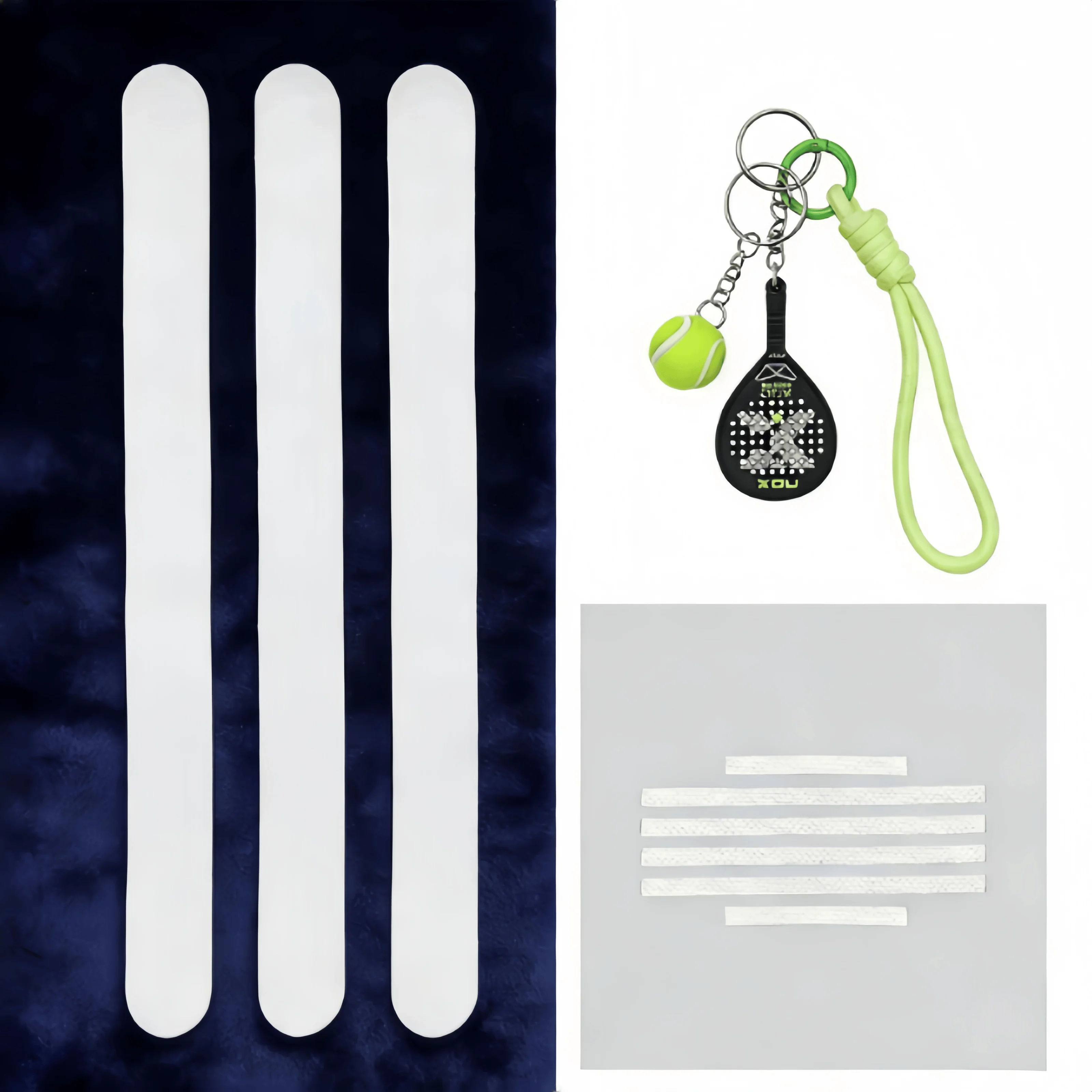 Nox 3pcs Professional Tennis Protection Set,Keychain,Friction Patch,Racquet Head Protector,Anti-Slip Wear-Resistant,Safety First