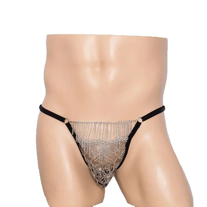 Men's Sexy Suspenders Lace Cut-outs Sexy Cut-Out Briefs Breathable Men's Panties Ring chain covered erotic lingerie panties
Men's Sexy Suspenders Lace Cut-outs Sexy Cut-Out Briefs Breathable Men's Panties Ring chain covered erotic lingerie panties