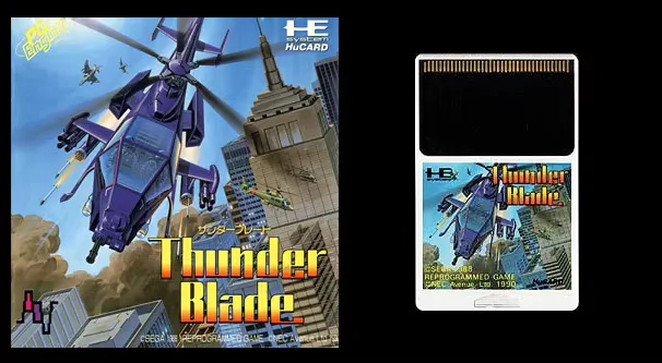 16-битный компьютерный двигатель HU-CARD: THUNDER BLADE (японская версия!!)
16-битный компьютерный двигатель HU-CARD: THUNDER BLADE (японская версия!!)