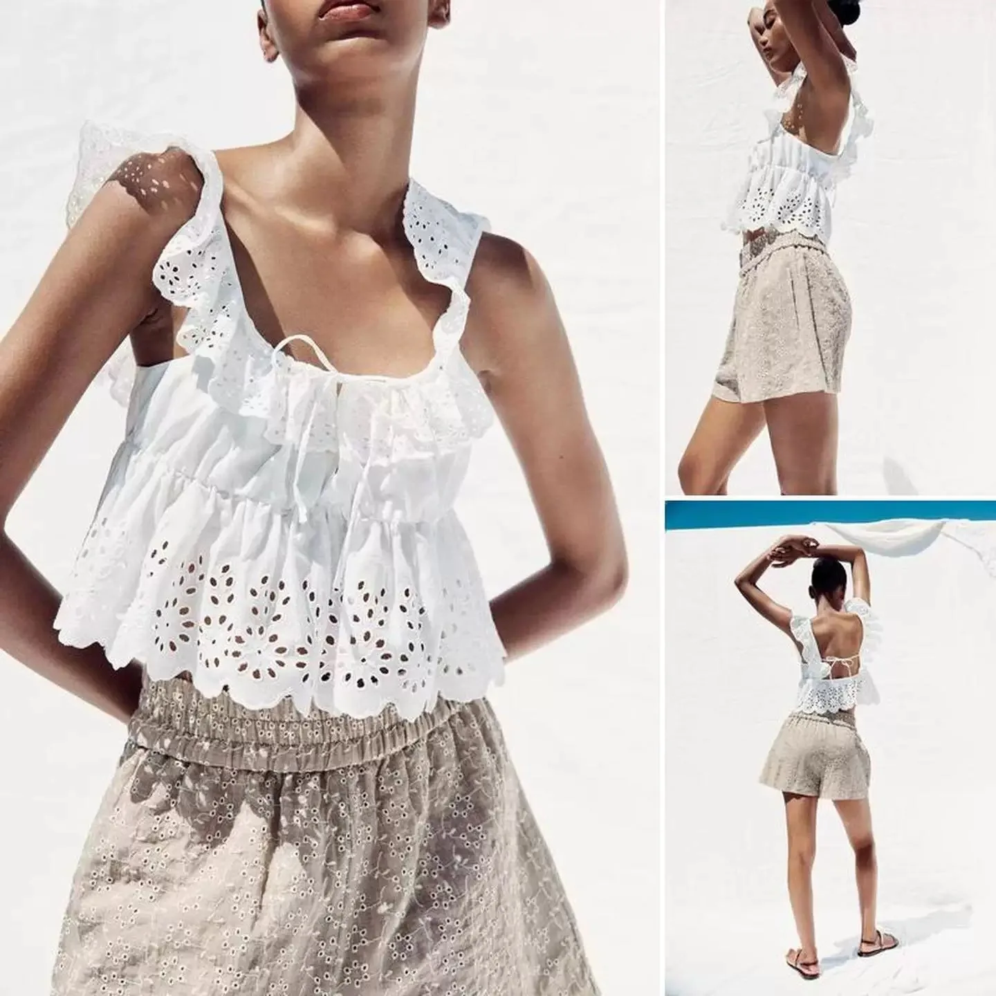 Spring Summer New Arrival Women's Fashion Embroidered Hollow out Top Shorts Set ZR Style Layered High Waist Shorts Sleeveless
Spring Summer New Arrival Women's Fashion Embroidered Hollow out Top Shorts Set ZR Style Layered High Waist Shorts Sleeveless