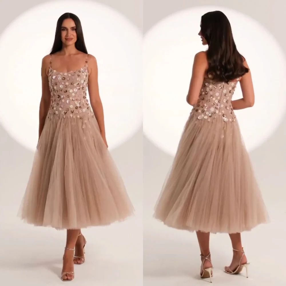 Customized Net Pleat Sequined Spaghetti Strap A-line Midi Dresses Bespoke Occasion Evening Gown Elegant Party Prom
Customized Net Pleat Sequined Spaghetti Strap A-line Midi Dresses Bespoke Occasion Evening Gown Elegant Party Prom