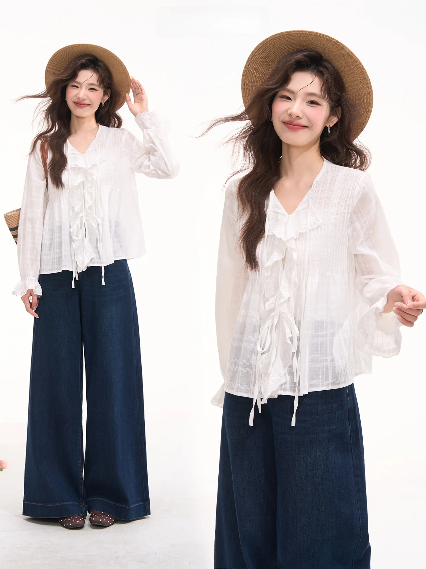 Heme Seine Holiday Gored Pleated Shirt Women's Thin Sun Protection Spring Top Floral Field Window Casual Loose Fit Long ...
Heme Seine Holiday Gored Pleated Shirt Women's Thin Sun Protection Spring Top Floral Field Window Casual Loose Fit Long ...