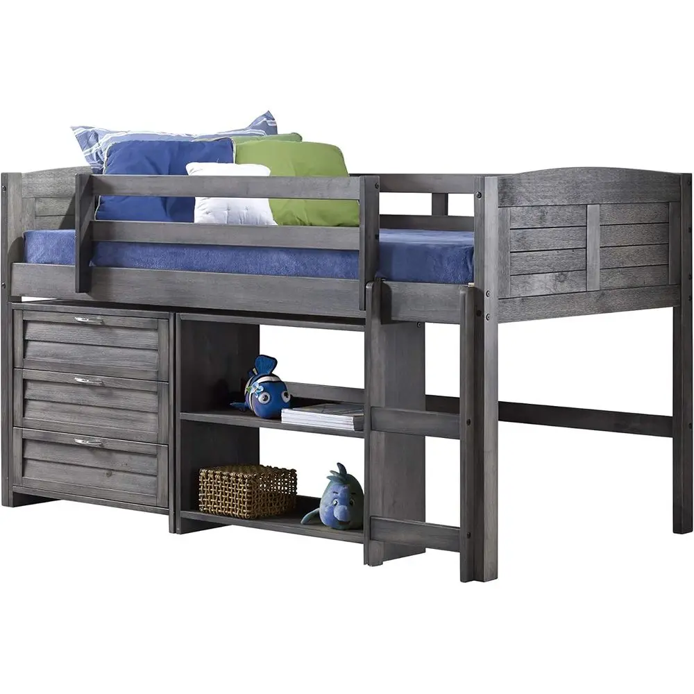 Antique Grey Louver Panel Low Loft Bed - Combo Set C
Antique Grey Louver Panel Low Loft Bed - Combo Set C