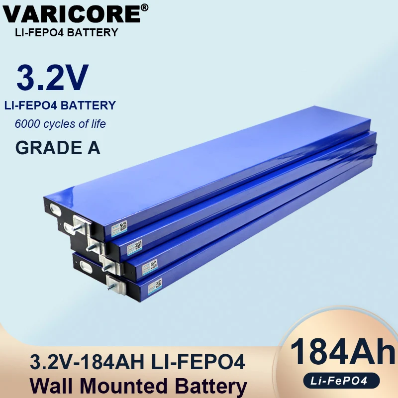 New VariCore 3.2V 184Ah Lifepo4 Blade Battery Lithium iron phosphate DIY 12V 24V RV Touring Solar Energy Storage Yacht Tax Free
New VariCore 3.2V 184Ah Lifepo4 Blade Battery Lithium iron phosphate DIY 12V 24V RV Touring Solar Energy Storage Yacht Tax Free