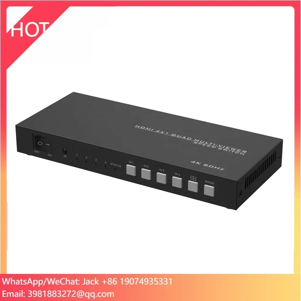 4K Splitter Quad Screen Splitter Video Splitter Video Switcher For TV Laptop Computer Display
4K Splitter Quad Screen Splitter Video Splitter Video Switcher For TV Laptop Computer Display