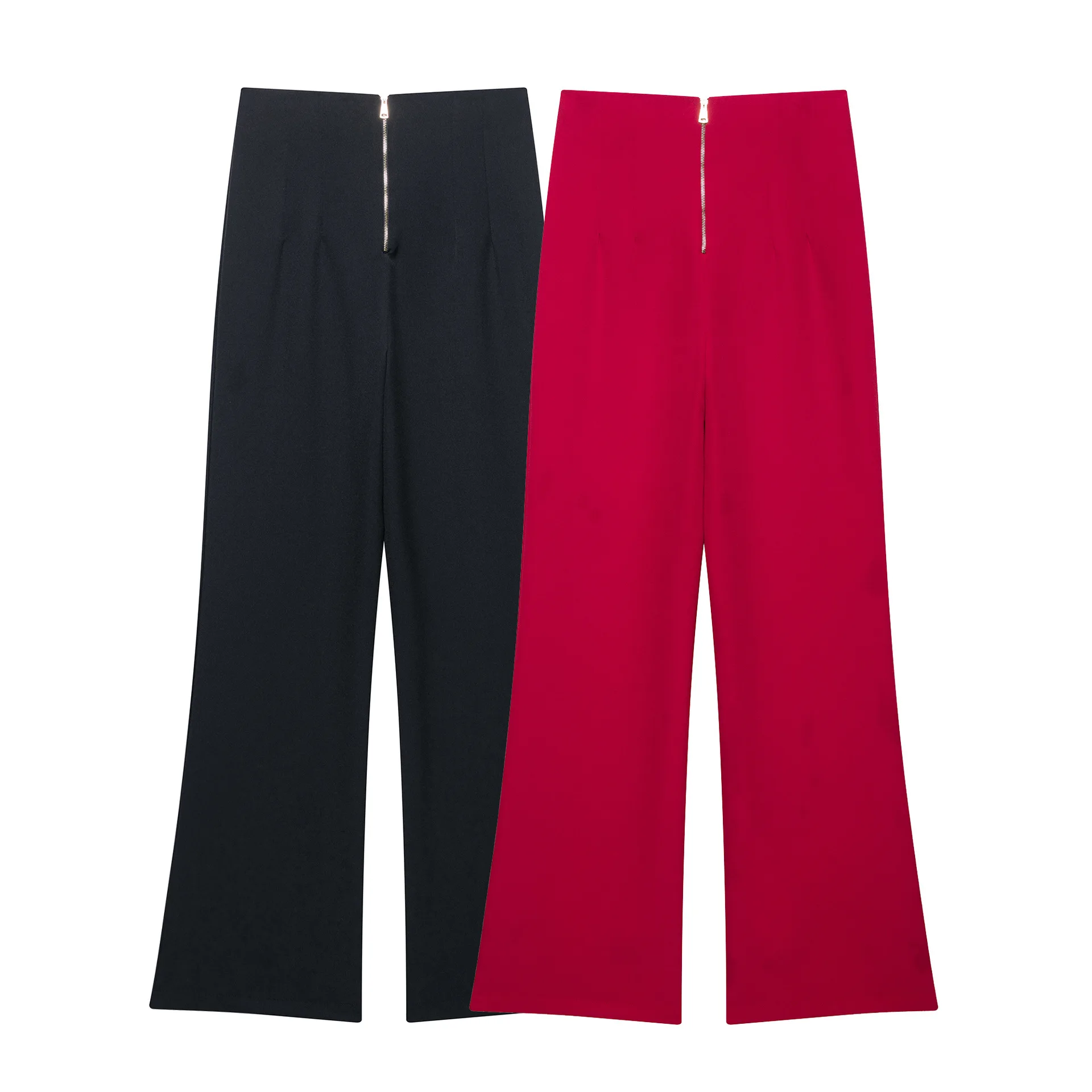 ZBZA Women's High Waist Flared Pants Slim Fit Front Zipper Pleated Simple Solid Mid-length Pants Spring Summer New Chic Trousers
ZBZA Women's High Waist Flared Pants Slim Fit Front Zipper Pleated Simple Solid Mid-length Pants Spring Summer New Chic Trousers