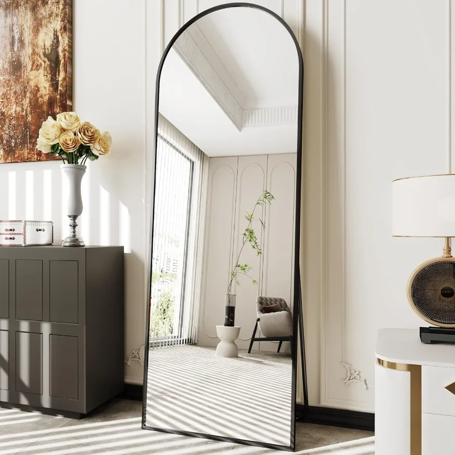 57.2" x 20" Arched Full Length Mirror With Stand Floor Mirror Wall Mounted Black
57.2" x 20" Arched Full Length Mirror With Stand Floor Mirror Wall Mounted Black